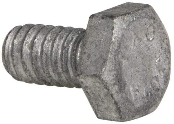 Value Collection - 1/4-20 Thread, 1/2" Length Under Head, Steel Hex Head Bolt - Hot Dipped Galvanized Coated, UNC Thread, ASTM A307, Grade 2 - Americas Industrial Supply