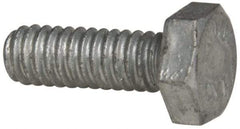 Value Collection - 1/4-20 Thread, 3/4" Length Under Head, Steel Hex Head Bolt - Hot Dipped Galvanized Coated, UNC Thread, ASTM A307, Grade 2 - Americas Industrial Supply