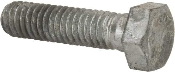 Value Collection - 5/16-18 Thread, 1-1/4" Length Under Head, Steel Hex Head Bolt - Hot Dipped Galvanized Coated, UNC Thread, ASTM A307, Grade 2 - Americas Industrial Supply