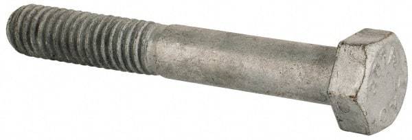 Value Collection - 5/16-18 Thread, 2-1/4" Length Under Head, Steel Hex Head Bolt - Hot Dipped Galvanized Coated, UNC Thread, ASTM A307, Grade 2 - Americas Industrial Supply