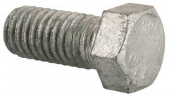 Value Collection - 7/16-14 Thread, 1" Length Under Head, Steel Hex Head Bolt - Hot Dipped Galvanized Coated, UNC Thread, ASTM A307, Grade 2 - Americas Industrial Supply