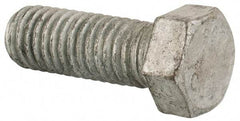 Value Collection - 7/16-14 Thread, 1-1/4" Length Under Head, Steel Hex Head Bolt - Hot Dipped Galvanized Coated, UNC Thread, ASTM A307, Grade 2 - Americas Industrial Supply