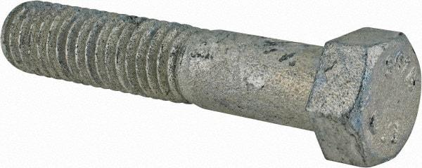 Value Collection - 7/16-14 Thread, 2-1/4" Length Under Head, Steel Hex Head Bolt - Hot Dipped Galvanized Coated, UNC Thread, ASTM A307, Grade 2 - Americas Industrial Supply