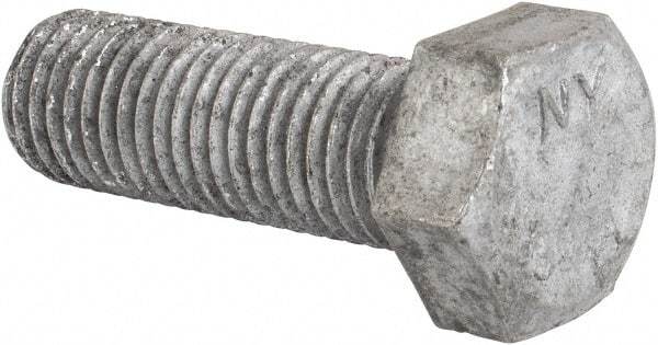 Value Collection - 3/4-10 Thread, 2-1/4" Length Under Head, Steel Hex Head Bolt - Hot Dipped Galvanized Coated, UNC Thread, ASTM A307, Grade 2 - Americas Industrial Supply