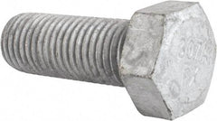 Value Collection - 7/8-9 Thread, 2-1/4" Length Under Head, Steel Hex Head Bolt - Hot Dipped Galvanized Coated, UNC Thread, ASTM A307, Grade 2 - Americas Industrial Supply