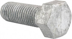 Value Collection - 7/8-9 Thread, 2-1/2" Length Under Head, Steel Hex Head Bolt - Hot Dipped Galvanized Coated, UNC Thread, ASTM A307, Grade 2 - Americas Industrial Supply