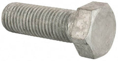 Value Collection - 1-8 Thread, 3" Length Under Head, Steel Hex Head Bolt - Hot Dipped Galvanized Coated, UNC Thread, ASTM A307, Grade 2 - Americas Industrial Supply