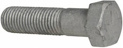 Value Collection - 1-8 Thread, 4" Length Under Head, Steel Hex Head Bolt - Hot Dipped Galvanized Coated, UNC Thread, ASTM A307, Grade 2 - Americas Industrial Supply