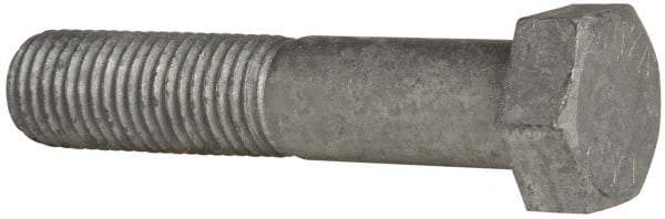 Value Collection - 1-8 Thread, 5" Length Under Head, Steel Hex Head Bolt - Hot Dipped Galvanized Coated, UNC Thread, ASTM A307, Grade 2 - Americas Industrial Supply