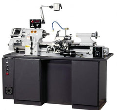 Vectrax - 11" Swing, 18" Between Centers, 220 Volt, Triple Phase Toolroom Lathe - 3 hp, 4,000 Max RPM, 1-1/4" Bore Diam, 762mm Deep x 1,701.8mm High x 1,854.2mm Long - Americas Industrial Supply