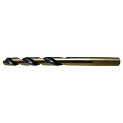 27/64 RHS / RHC HSS 135 Degree Split Point Heavy Duty Mechanics Length Drill - Black & Gold - Exact Industrial Supply