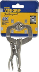 Irwin - 4" OAL C-Clamp Locking Pliers - 1-1/4" Jaw Depth, 1-5/8" Jaw Opening - Americas Industrial Supply