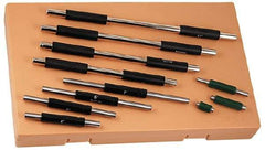 Mitutoyo - 1 to 11 Inch Long, 11 Piece Micrometer Calibration Standard Set - Accuracy Up to 0.000012 Inch, For Use with Outside Micrometer, Includes Carrying Case - Americas Industrial Supply