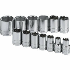 SK - 1/2" Drive Standard Socket Set - 7/16 to 1-1/4", Inch Measurement Standard - Americas Industrial Supply