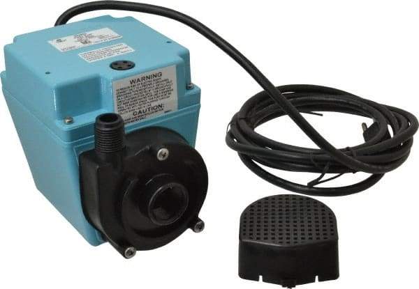 Little Giant Pumps - 670 GPH, 1/15 HP, 8.8 psi, Aluminum Miniature Submersible Pump - 3/4 Inch Inlet, 1/2 Inch MNPT Outlet, 10 Ft. Long Power Cord, 2.5 Amp - Americas Industrial Supply