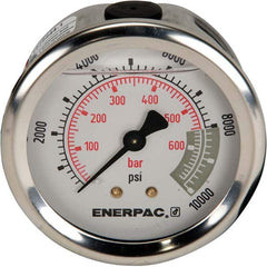 Enerpac - Hydraulic Pressure Gages & Adapters Type: Glycerine Filled Pressure Rating: 10000 - Americas Industrial Supply