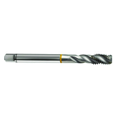 ‎M6 × 1.0 3FL 6H Cobalt Spiral Flute Semi-Bott Ylw Ring Tap-Bright-40 Degree Helix - Americas Industrial Supply