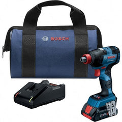 Bosch - 18 Volt, 1/4" Drive, 1,800 In/Lb Torque, Cordless Impact Driver - Pistol Grip Handle, 1100, 2300, 3400 RPM, 2 Lithium-Ion Batteries Included - Americas Industrial Supply