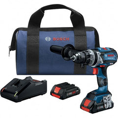 Bosch - 18 Volt 1/2" Keyless Chuck Cordless Hammer Drill - 0 to 31,500 BPM, 0 to 2,100 RPM, Reversible - Americas Industrial Supply