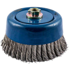 Norton - 6" Diam 5/8-11 Threaded Arbor Stainless Steel Fill Cup Brush - Americas Industrial Supply