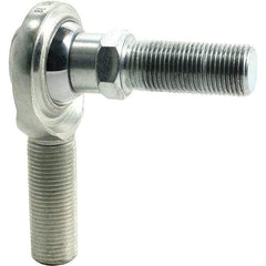 Tritan - 1/4" ID, 2,225 Lb Max Static Cap, Male Spherical Rod End - 1/4-28 RH, 3/8" Shank Diam, 1" Shank Length, Zinc Plated Carbon Steel with PTFE Lined Chrome Steel Raceway - Americas Industrial Supply