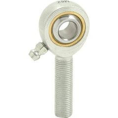 Tritan - 1" ID, 5-1/2" Max OD, 40,000 Lb Max Static Cap, Male Spherical Rod End - 1-1/4 - 12 RH, 1-3/8" Shank Diam, 2-1/8" Shank Length, Zinc Plated Carbon Steel with Sintered Oil Impregnated Bronze Raceway - Americas Industrial Supply