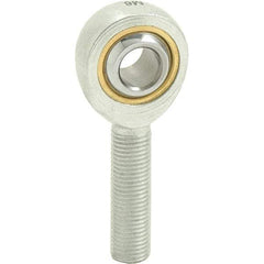 Tritan - 3/16" ID, 1-9/16" Max OD, 1,174 Lb Max Static Cap, Male Spherical Rod End - 10-32 LH, 5/16" Shank Diam, 3/4" Shank Length, Zinc Plated Carbon Steel with Sintered Oil Impregnated Bronze Raceway - Americas Industrial Supply