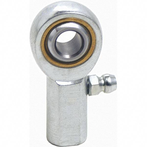 Tritan - 3/8" ID, 2-7/16" Max OD, 3,950 Lb Max Static Cap, Female Spherical Rod End - 3/8-24 UNF RH, 1/2" Shank Diam, 13/16" Shank Length, Zinc Plated Carbon Steel with Sintered Oil Impregnated Bronze Raceway - Americas Industrial Supply