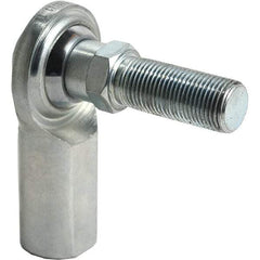 Tritan - 5/8" ID, 9,800 Lb Max Static Cap, Female Spherical Rod End - 5/8-18 UNF RH, 3/4" Shank Diam, 1-3/8" Shank Length, Zinc Plated Carbon Steel with Low Carbon Steel Raceway - Americas Industrial Supply