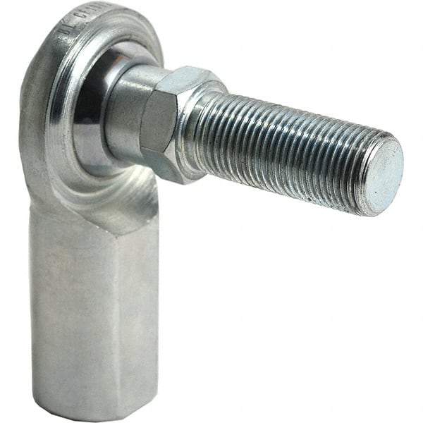 Tritan - 1/2" ID, 9,100 Lb Max Static Cap, Female Spherical Rod End - 1/2-20 UNF RH, 5/8" Shank Diam, 1-1/16" Shank Length, Zinc Plated Carbon Steel with Low Carbon Steel Raceway - Americas Industrial Supply