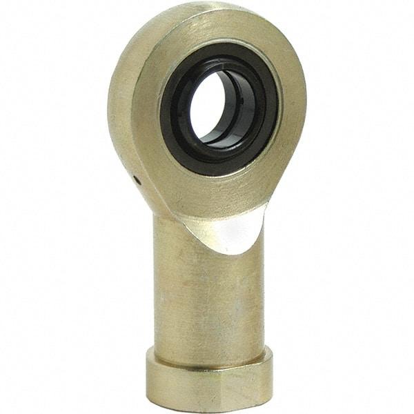 Tritan - 0.4724" ID, 2-1/8" Max OD, 5,508 Lb Max Static Cap, Female Spherical Rod End - M12 RH, 0.3937" Shank Diam, 0.9055" Shank Length, Zinc Plated Carbon Steel with 52100/MoS2 Coated Raceway - Americas Industrial Supply