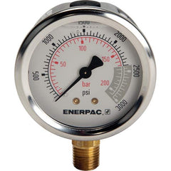 Enerpac - Hydraulic Pressure Gages & Adapters Type: Glycerine Filled Pressure Rating: 3000 - Americas Industrial Supply