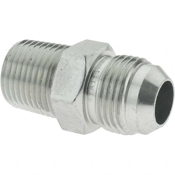 Parker - 5/8" Tube OD x 1/2-14 Male NPT 37° Steel Flared Tube Straight Thread Connector - Americas Industrial Supply