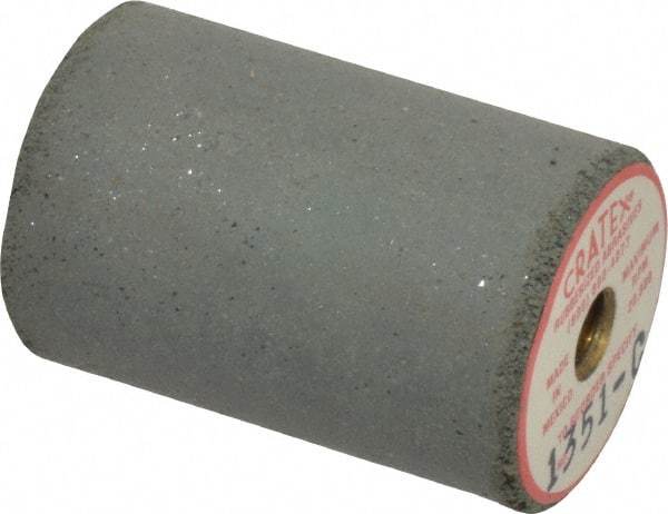 Cratex - 1" Max Diam x 1-1/2" Long, Cylinder, Rubberized Point - Coarse Grade, Silicon Carbide, 1/4" Arbor Hole, Unmounted - Americas Industrial Supply