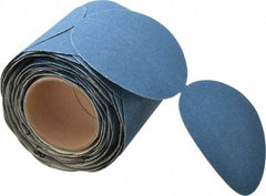 Norton - 5" Diam, 80 Grit Zirconia Alumina Adhesive PSA Disc - Coarse Grade, Blue, F Weighted Backing, Flexible - Americas Industrial Supply