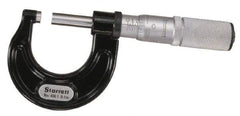 Starrett - 50 to 75mm Range, 0.001mm Graduation, Mechanical Outside Micrometer - Ratchet Stop Thimble, Accurate to 0.002mm - Americas Industrial Supply