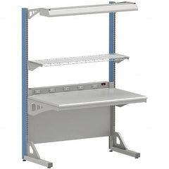 LISTA - 60 Wide x 30" Deep x 84" High, Plastic Laminate Workstation - Fixed Legs, Classic Blue - Americas Industrial Supply