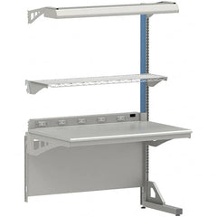 LISTA - 60 Wide x 30" Deep x 84" High, Plastic Laminate Workstation - Fixed Legs, Classic Blue - Americas Industrial Supply