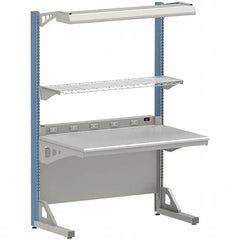 LISTA - 72 Wide x 30" Deep x 84" High, Plastic Laminate Workstation - Fixed Legs, Classic Blue - Americas Industrial Supply