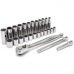 Crescent - Socket Sets Measurement Type: Metric Drive Size: 3/8 - Americas Industrial Supply