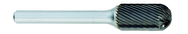 SC-6 -- 5/8 x 1 LOC x 1/4 Shank x 2 OAL Cylindrical Ball Nose Carbide Medium Right Hand Spiral Burr - Americas Industrial Supply