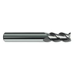 1/4" Dia. - 2-1/2" OAL - 45° Helix Bright Carbide End Mill - 3 FL - Americas Industrial Supply