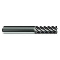 5/16" Dia. - 2-1/2" OAL - 45° Helix Bright Carbide End Mill - 6 FL - Americas Industrial Supply