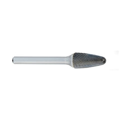 ‎SG-1 -6mm × 16mm LOC × 6mm Shank × 50mm OAL Pointed Tree Carbide Medium Right Hand Spiral Burr - Americas Industrial Supply