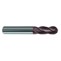 1/4" Dia. - 2-1/2" OAL - 4 FL Variable Helix Nano-A Carbide Ball Nose End Mill - Americas Industrial Supply