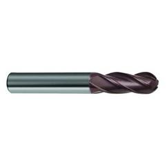 3/8" Dia. - 2-1/2" OAL - 4 FL Variable Helix Nano-A Carbide Ball Nose End Mill - Americas Industrial Supply