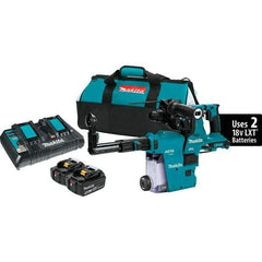 Makita - 36 Volt 1-1/8" SDS Plus Chuck Cordless Rotary Hammer - 5000 BPM, 0 to 980 RPM, Reversible - Americas Industrial Supply