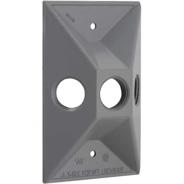 Hubbell-Raco - Weatherproof Box Covers Cover Shape: Rectangle Number of Holes in Outlet: 3 - Americas Industrial Supply