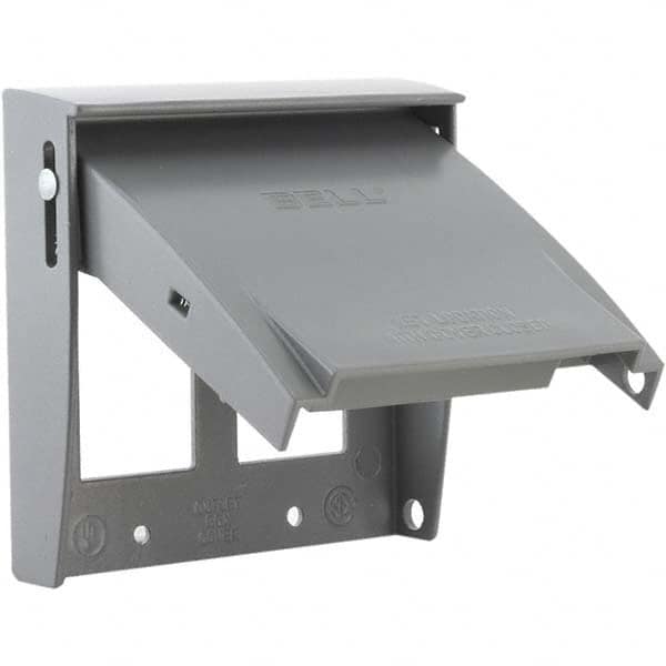 Hubbell-Raco - Weatherproof Box Covers Cover Shape: Rectangle Number of Holes in Outlet: 2 - Americas Industrial Supply