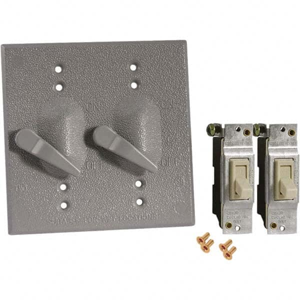 Hubbell-Raco - Weatherproof Box Covers Cover Shape: Rectangle Number of Holes in Outlet: 2 - Americas Industrial Supply